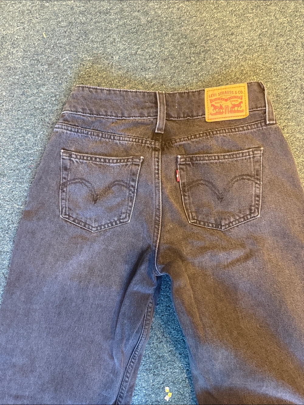 Levi's super low rise black wash relaxed Wide-Leg Jeans women’s 25x32 - Picture 5 of 8